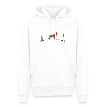 Bayerischer Gebirgsschweisshund Herzschlag BGS - Männer Premium Bio Hoodie - Weiß - Vorne - Nico (187cm)