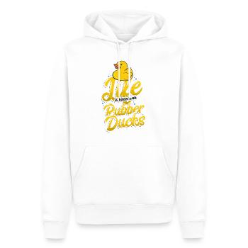 Life is better with Rubber Ducks Gummiente - Männer Premium Bio Hoodie - Weiß - Vorne - Nico (187cm)