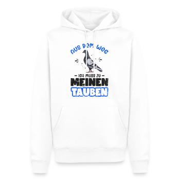 Aus dem Weg! Ich muss zu meinen Tauben! - Männer Premium Bio Hoodie - Weiß - Vorne - Nico (187cm)