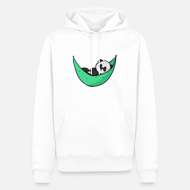 Bébé Panda Sur L’hamac Mignon - Sweat à capuche Premium bio Homme - blanc