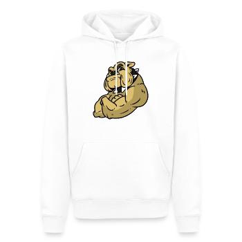 Männliche Bulldogge Muskeln - Männer Premium Bio Hoodie - Weiß - Vorne - Nico (187cm)