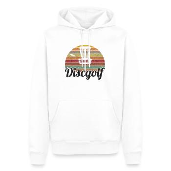 Discgolf Spieler Disk Golf Vintage - Männer Premium Bio Hoodie - Weiß - Vorne - Nico (187cm)