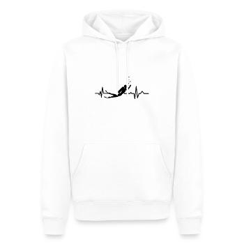 Herzschlag - Heartbeat / Taucher - Diver - Männer Premium Bio Hoodie - Weiß - Vorne - Nico (187cm)