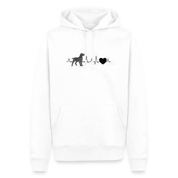 German Wirehaired Pointer Heartbeat Hound Dog - Men’s Premium Organic Hoodie - white - Front - Nico (187cm)