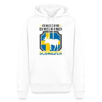 Ich Muss Gar Nichts Ich Muss Nur Nach Schweden - Männer Premium Bio Hoodie - Weiß - Vorne - Nico (187cm)
