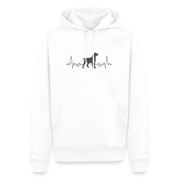 German Wirehaired Pointer Heartbeat Hound Dog - Men’s Premium Organic Hoodie - white - Front - Nico (187cm)