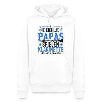 Coole Papas spielen Klarinette Klarinettenspieler - Männer Premium Bio Hoodie - Weiß - Vorne - Nico (187cm)
