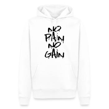 kein Schmerz kein Gewinn - Männer Premium Bio Hoodie - Weiß - Vorne - Nico (187cm)