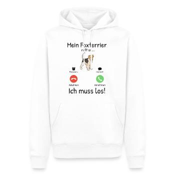 Mein Foxterrier ruft an Drahthaar-Foxterrier - Männer Premium Bio Hoodie - Weiß - Vorne - Nico (187cm)