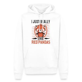 J'aime vraiment les pandas rouges le panda rouge - Sweat à capuche Premium bio Homme - blanc - Devant - Nico (187cm)
