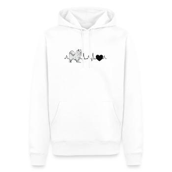 Samojede battement de coeur chien de traîneau Samojeden - Sweat à capuche Premium bio Homme - blanc - Devant - Nico (187cm)