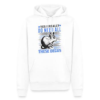 Oui j'ai vraiment besoin de tous ces dégus - Sweat à capuche Premium bio Homme - blanc - Devant - Nico (187cm)