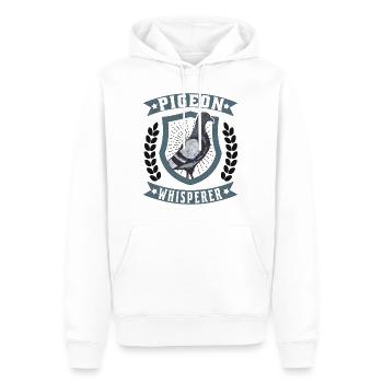 Pigeon Whisperer Pigeons Chuchoteurs Pigeon voyageur - Sweat à capuche Premium bio Homme - blanc - Devant - Nico (187cm)