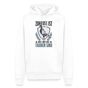 Zuhause ist Wo meine Tauben sind Taubenzüchter - Männer Premium Bio Hoodie - Weiß - Vorne - Nico (187cm)