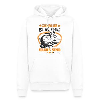 Zuhause ist wo meine Degus sind Degu Geschenk - Männer Premium Bio Hoodie - Weiß - Vorne - Nico (187cm)