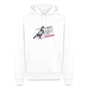 I just really like Pigeons Taube Taubenzüchter - Männer Premium Bio Hoodie - Weiß - Vorne - Nico (187cm)