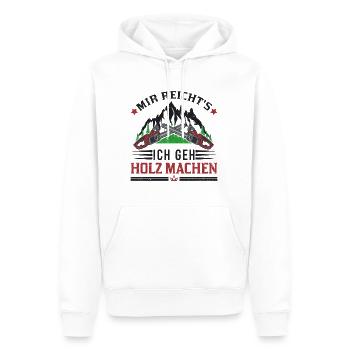 Mir reichts Ich geh Holz machen Förster Forstwirt - Männer Premium Bio Hoodie - Weiß - Vorne - Nico (187cm)