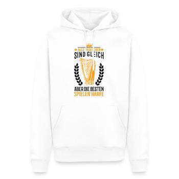 Harfenist Harfe Harfenistin Zither Instrument - Männer Premium Bio Hoodie - Weiß - Vorne - Nico (187cm)