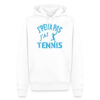 Je peux pas j'ai Tennis - Sweat à capuche Premium bio Homme - blanc - Devant - Nico (187cm)