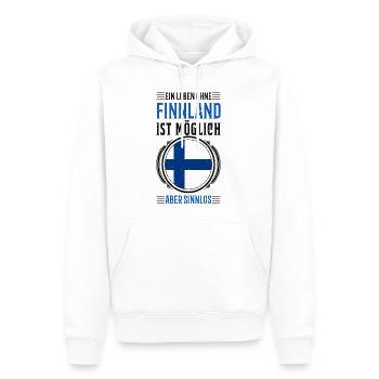 Finnland Urlaub Reise Geschenk - Männer Premium Bio Hoodie - Weiß - Vorne - Nico (187cm)