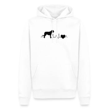 Irish Wolfhound Heartbeat Irish Wolfhound - Men’s Premium Organic Hoodie - white - Front - Nico (187cm)