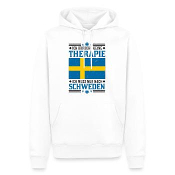 Schweden Urlaub Therapie Spruch Reise Geschenk - Männer Premium Bio Hoodie - Weiß - Vorne - Nico (187cm)