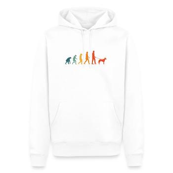 Hollandse Herder Renard Berger hollandais - Sweat à capuche Premium bio Homme - blanc - Devant - Nico (187cm)