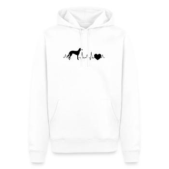Saluki Battement de coeur lévrier persan - Sweat à capuche Premium bio Homme - blanc - Devant - Nico (187cm)