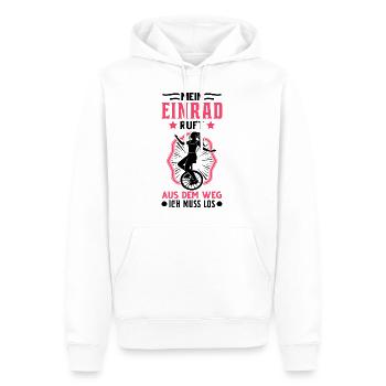 Mein Einrad ruft Einradfahrerin Einradfahrer - Männer Premium Bio Hoodie - Weiß - Vorne - Nico (187cm)
