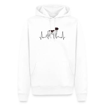Petit Münsterländer battement de coeur chien de chasse - Sweat à capuche Premium bio Homme - blanc - Devant - Nico (187cm)