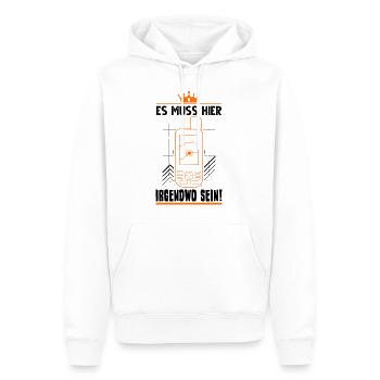 Es muss hier irgendwo sein Geocacher Geocache - Männer Premium Bio Hoodie - Weiß - Vorne - Nico (187cm)