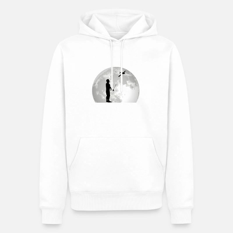 Modellflugzeug Mond Modellflieger Modellbauer - Männer Premium Bio Hoodie - Weiß