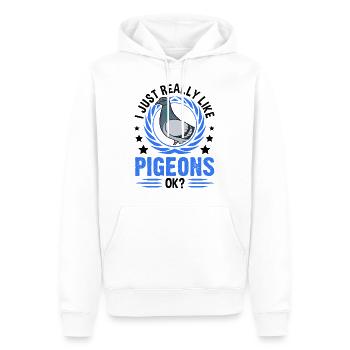 I just really like pigeons Taube Taubenzüchter - Männer Premium Bio Hoodie - Weiß - Vorne - Nico (187cm)
