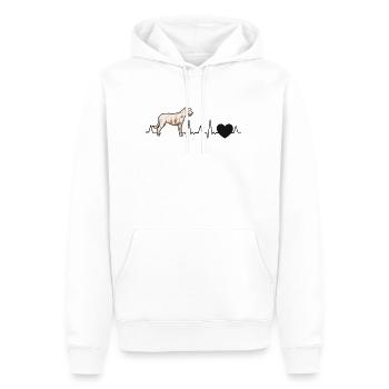 Irish Wolfhound Heartbeat Irish Wolfhound - Men’s Premium Organic Hoodie - white - Front - Nico (187cm)
