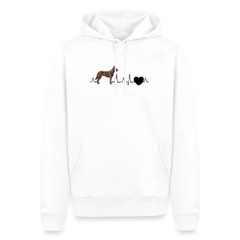 Hollandse Herder Renard Berger hollandais - Sweat à capuche Premium bio Homme - blanc - Devant - Nico (187cm)