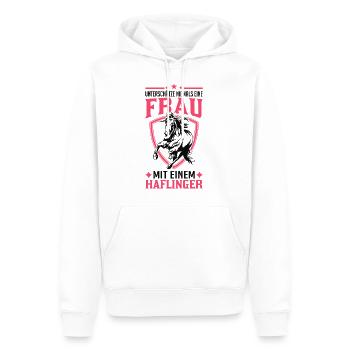 Haflinger Pferd Frau Reiterin Pferdemädchen - Männer Premium Bio Hoodie - Weiß - Vorne - Nico (187cm)