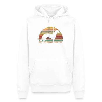 Saluki Rétro Lévrier Persan Vintage - Sweat à capuche Premium bio Homme - blanc - Devant - Nico (187cm)