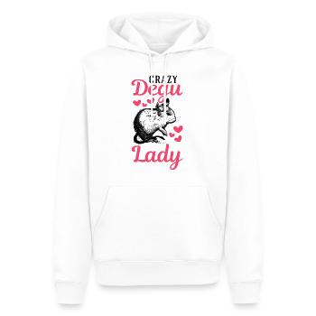Crazy Degu Lady Nagetier Degu Mädchen - Männer Premium Bio Hoodie - Weiß - Vorne - Nico (187cm)