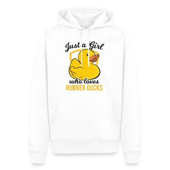 Rubber Duck Just a Girl who loves Rubber ducks - Men’s Premium Organic Hoodie - white - Front - Nico (187cm)