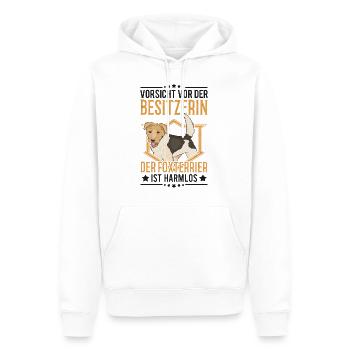 Foxterrier Spruch Drahthaar-Foxterrier Geschenk - Männer Premium Bio Hoodie - Weiß - Vorne - Nico (187cm)