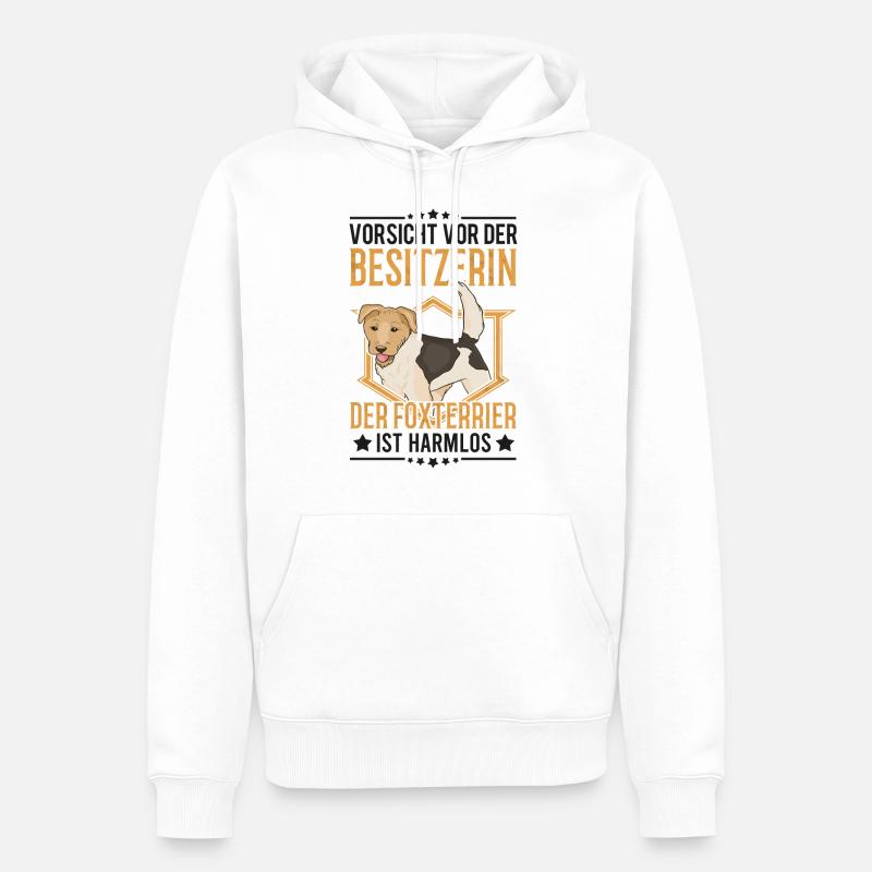 Foxterrier Spruch Drahthaar-Foxterrier Geschenk - Männer Premium Bio Hoodie - Weiß