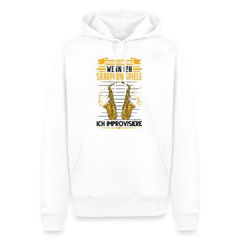 Saxophon Improvisation Jazzmusik Saxophonist - Männer Premium Bio Hoodie - Weiß - Vorne - Nico (187cm)