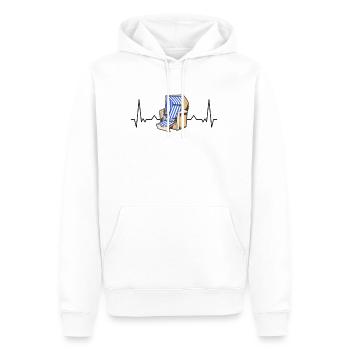 Strandkorb Herzschlag Nordsee Sylt Ostsee Strand - Männer Premium Bio Hoodie - Weiß - Vorne - Nico (187cm)