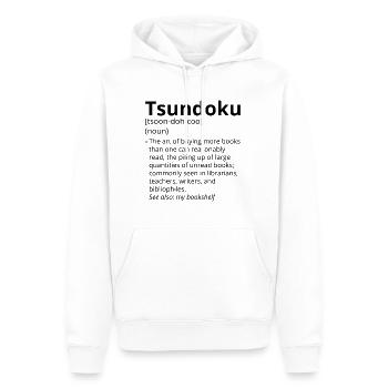 Tsundoku Definition Description - Sweat à capuche Premium bio Homme - blanc - Devant - Nico (187cm)