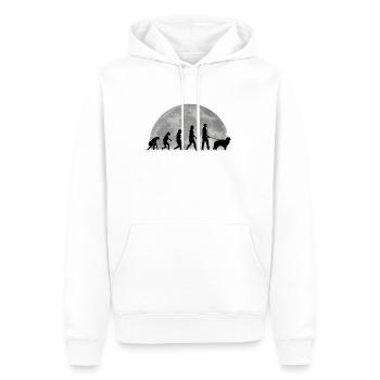 Hovawart Evolution Moon Dog Saying - Men’s Premium Organic Hoodie - white - Front - Nico (187cm)