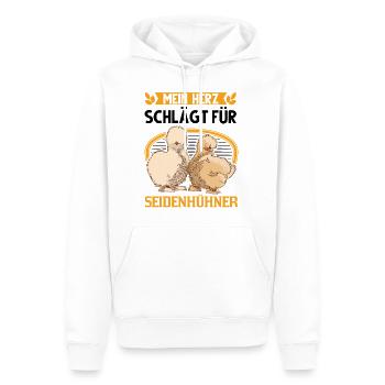 Mein Herz schlägt für Seidenhühner Seidenhuhn - Männer Premium Bio Hoodie - Weiß - Vorne - Nico (187cm)