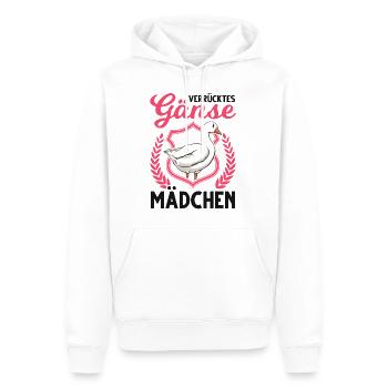 Verrücktes Gänse Mädchen Gans Gänsezüchter - Männer Premium Bio Hoodie - Weiß - Vorne - Nico (187cm)