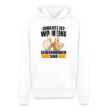 Zuhause ist wo meine Seidenhühner sind Seidenhuhn - Männer Premium Bio Hoodie - Weiß - Vorne - Nico (187cm)