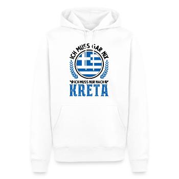 Kreta Urlaub Griechenland Reise Geschenk - Männer Premium Bio Hoodie - Weiß - Vorne - Nico (187cm)
