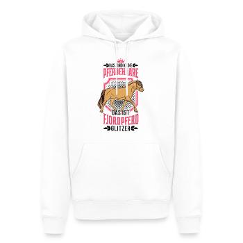 Fjordpferd Glitzer Norweger Pferdehaare Fjord - Männer Premium Bio Hoodie - Weiß - Vorne - Nico (187cm)